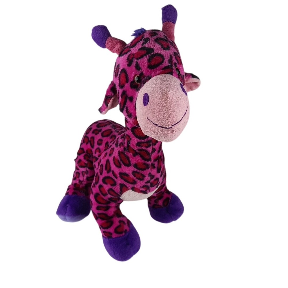 Fiesta Leopard Print Spotted Pink & Purple 18" Tall Giraffe Stuffed Animal Plush